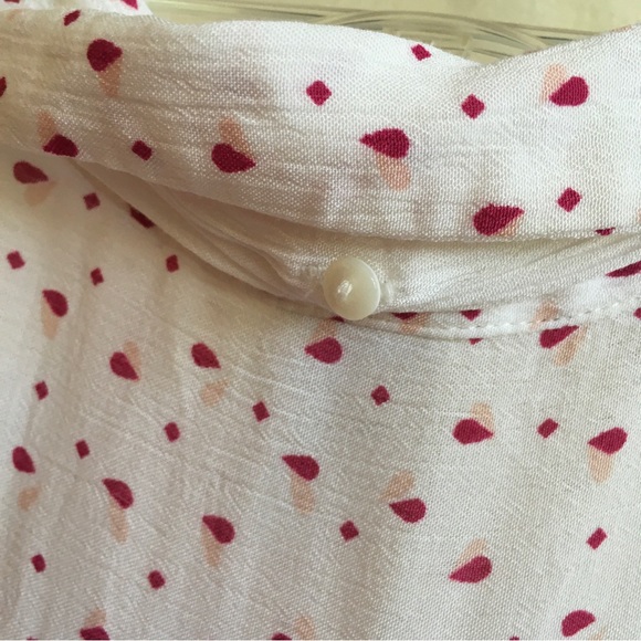 LC Lauren Conrad Disney Collection Red/Pink Teardrop Print Blouse Misses size M - Picture 3 of 5